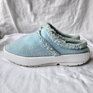 OOfos OOcoozie Women's Fleece Mule Comfort Recovery Shoes Mist Blue Size 9